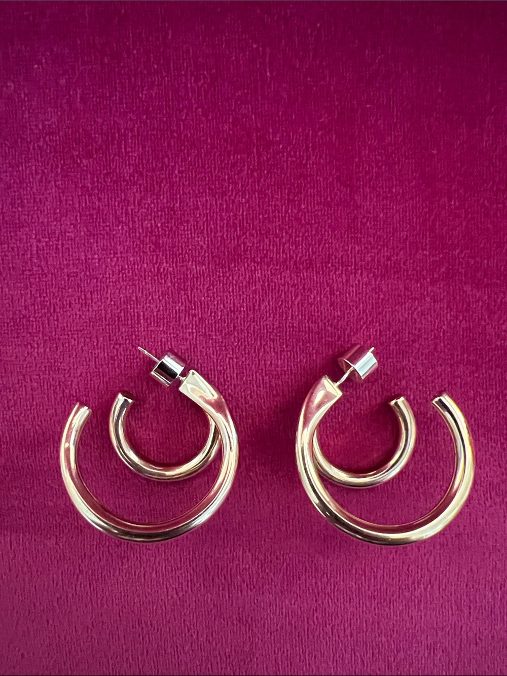 Jennifer Fisher- 10k and rhodium plated brass hoop earrings